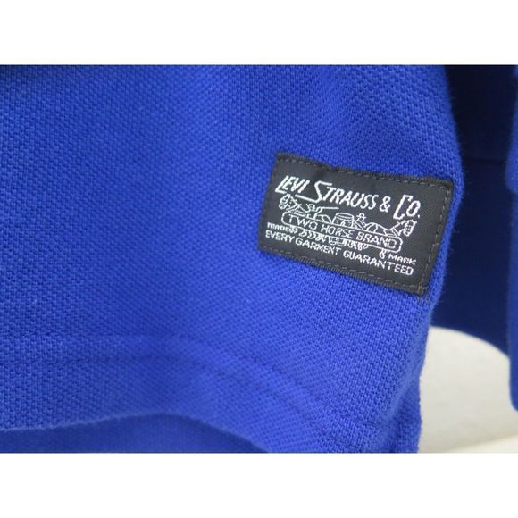 Levi's A19340000 Men's Sz M Strata Surf Blue/White Colorblock Long Sleeve Polo - Picture 4 of 6